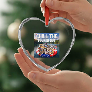 Funny Americana Cat Squad Heart Crystal Glass Ornament Chill The Fourth Out TS12 Print Your Wear