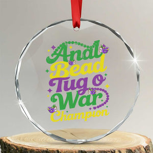 Funny Anal Bead Tug O War Mardi Gras Crystal Glass Ornament Fat Tuesday Carnival Adult Humor TS11 Transparent Glass 3'' Circle Print Your Wear
