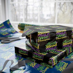 Funny Anal Bead Tug O War Mardi Gras Wrapping Paper Roll Fat Tuesday Carnival Adult Humor TS11 Black Print Your Wear