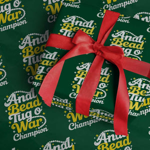 Funny Anal Bead Tug O War Wrapping Paper Roll Inappropriate Adult Humor Weird Cringe TS11 Green Print Your Wear