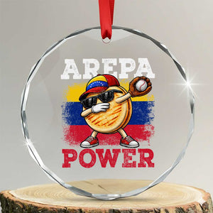 Funny Arepa Power Venezuela Baseball Lover Crystal Glass Ornament Cute Dabbing Arepa TS11 Transparent Glass 3'' Circle Print Your Wear