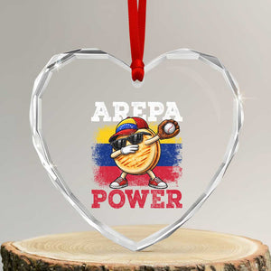 Funny Arepa Power Venezuela Baseball Lover Heart Crystal Glass Ornament Cute Dabbing Arepa TS11 Transparent Glass 3'' Heart Print Your Wear