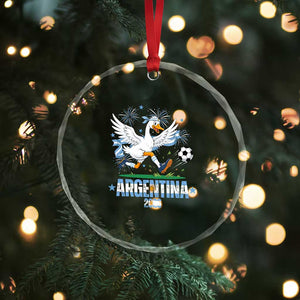 Funny Argentina Soccer Goose Crystal Glass Ornament Football Fan Graphic