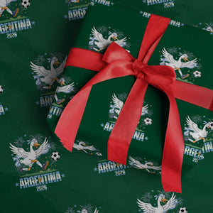 Funny Argentina Soccer Goose Wrapping Paper Roll Football Fan Graphic