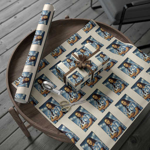 Funny Argentina Soccer Mona Lisa Wrapping Paper Roll Football Fan Pride Graphic