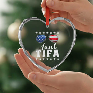 Funny Aunt Tifa Heart Crystal Glass Ornament Political Satire American Flag Sunglasses TS11 Print Your Wear