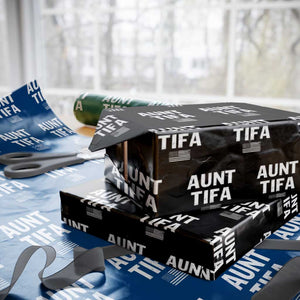 Funny Aunt Tifa Wrapping Paper Roll Political Satire Vintage American Flag TS11 Black Print Your Wear