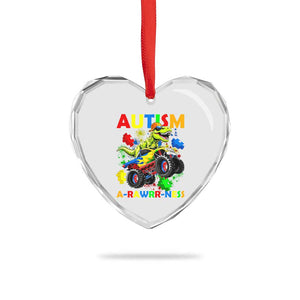 Funny Autism Awareness Dinosaur Heart Crystal Glass Ornament Autism Arawrrness Monster Truck Puzzle Pieces TS11 Print Your Wear