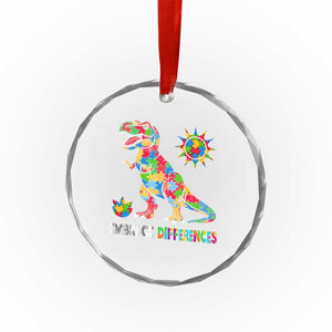 Funny Autism Awareness Embrace Differences Crystal Glass Ornament Puzzle Dinosaur TS11 Print Your Wear