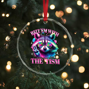 Funny Autism Awareness Racoon Crystal Glass Ornament Rizz Em With The Tism Meme Autistic TS11 Print Your Wear