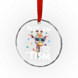 Funny Autism Giraffe Crystal Glass Ornament Rizz Em With The Tism TS02 Print Your Wear