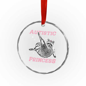 Funny Autistic Princess Crystal Glass Ornament Autism Awareness Raccoon TS11 Print Your Wear