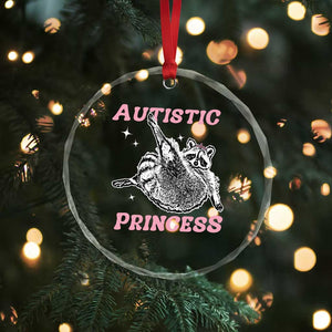 Funny Autistic Princess Crystal Glass Ornament Autism Awareness Raccoon TS11 Print Your Wear