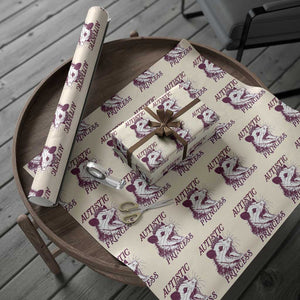 Funny Autistic Princess Wrapping Paper Roll Autism Awareness Opposum TS11 Beige Print Your Wear