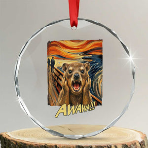 Funny Awawa Hyrax Crystal Glass Ornament The Scream Art Oddly Specific Meme Animal TS11 Transparent Glass 3'' Circle Print Your Wear