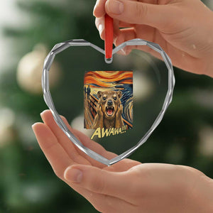 Funny Awawa Hyrax Heart Crystal Glass Ornament The Scream Art Oddly Specific Meme Animal TS11 Print Your Wear
