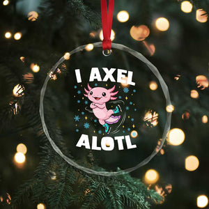 Funny Axolotl Ice Skating Crystal Glass Ornament I Axel Alotl Winter Sport TS11 Print Your Wear