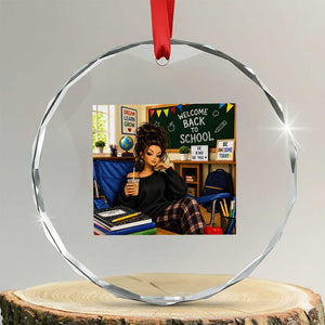Funny Back To School Doll Face Meme Crystal Glass Ornament Coffee Teacher Gift TS12 Transparent Glass 3'' Circle Print Your Wear