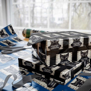 Funny Bad Cat Attitude Wrapping Paper Roll In My Defense I Was Left Unsupervised TS12 Black Print Your Wear