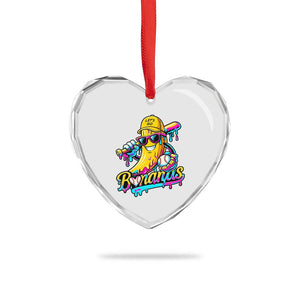 Funny Banana Baseball Drip Heart Crystal Glass Ornament Lets Go Bananas Ice Cream Dripping Sport TS11 Print Your Wear