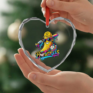 Funny Banana Baseball Drip Heart Crystal Glass Ornament Lets Go Bananas Ice Cream Dripping Sport TS11 Print Your Wear