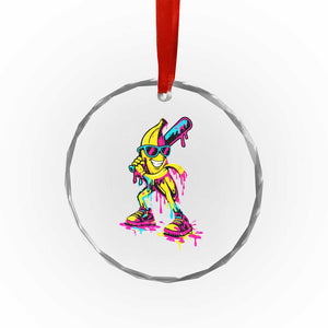 Funny Banana Baseball Drip Ice Cream Splatter Crystal Glass Ornament TS11 Print Your Wear