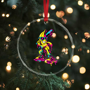 Funny Banana Baseball Drip Ice Cream Splatter Crystal Glass Ornament TS11 Print Your Wear