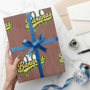 Funny Banana Baseball Wrapping Paper Roll Sports Team Baseball Drip Ice Cream Style TS10 Mocha Print Your Wear