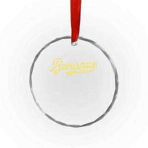 Funny Banana Pattern Typography Crystal Glass Ornament Retro Throwback Fruit Lover TS12 Print Your Wear