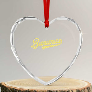 Funny Banana Pattern Typography Heart Crystal Glass Ornament Retro Throwback Fruit Lover TS12 Transparent Glass 3'' Heart Print Your Wear