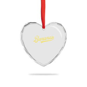 Funny Banana Pattern Typography Heart Crystal Glass Ornament Retro Throwback Fruit Lover TS12 Print Your Wear