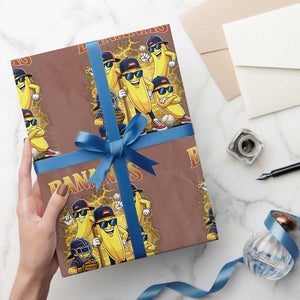 Funny Bananas Wrapping Paper Roll Lets Go Banana Cute Banana Lovers Bootleg TS10 Mocha Print Your Wear