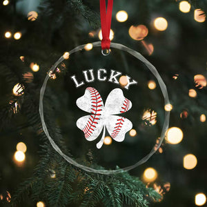 Funny Baseball Lucky Clover St Patricks Day Crystal Glass Ornament TS11 Print Your Wear