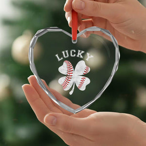 Funny Baseball Lucky Clover St Patricks Day Heart Crystal Glass Ornament TS11 Print Your Wear