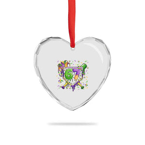Funny Baseball Mardi Gras 67 Ice Cream Drip Heart Crystal Glass Ornament Six Seven Meme Carnival TS11 Print Your Wear