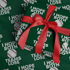 Funny Baseball Meme Wrapping Paper Roll I Just Hope Both Teams Lost TS10 Green Print Your Wear