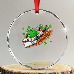Funny Baseball St Patricks Day Home Plate Drip Crystal Glass Ornament TS11 Transparent Glass 3'' Circle Print Your Wear