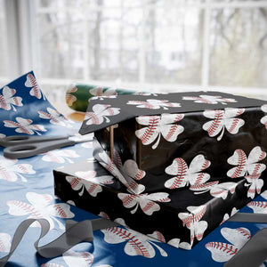 Funny Baseball St Patricks Day Vintage Clover Wrapping Paper Roll TS11 Black Print Your Wear