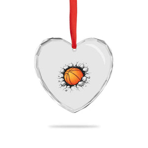 Funny Basketball Bursting Through Wall Heart Crystal Glass Ornament Sports Fan Gift TS12 Print Your Wear