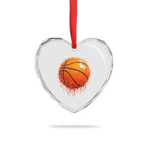 Funny Basketball Drip Splash Graphic Heart Crystal Glass Ornament TS11 Print Your Wear