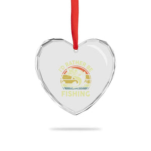 Funny Bass Fishing Heart Crystal Glass Ornament I'd Rather Be Fishing Retro Vintage TS02 Print Your Wear