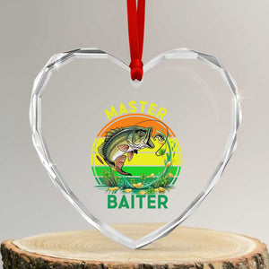 Funny Bass Fishing St Patricks Day Heart Crystal Glass Ornament Master Baiter TS14 Transparent Glass 3'' Heart Print Your Wear