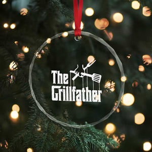 Funny BBQ Grilling Crystal Glass Ornament The Grillfather Vintage Father's Day TS11 Print Your Wear