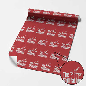Funny BBQ Grilling Wrapping Paper Roll The Grillfather Vintage Father's Day - Print Your Wear