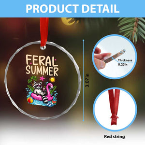 Funny Beach Raccoon Crystal Glass Ornament Feral Summer Vacation Gift TS14 Print Your Wear