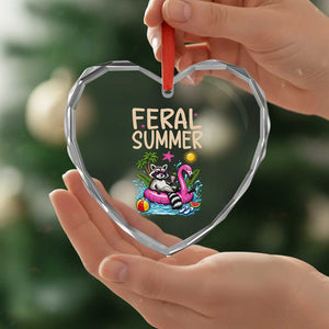 Funny Beach Raccoon Heart Crystal Glass Ornament Feral Summer Vacation Gift TS14 Print Your Wear