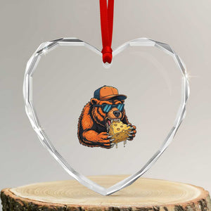 Funny Br Eating CHZ Joke Game Day Heart Crystal Glass Ornament Gift For Football Lovers TS12 Transparent Glass 3'' Heart Print Your Wear