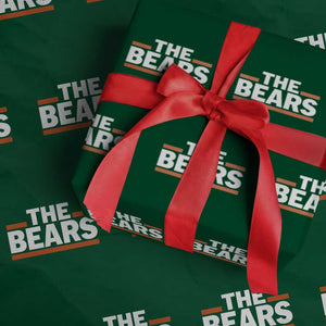 Funny Bears Lover Wrapping Paper Roll Orange Stripes Grizzly Animal TS11 Green Print Your Wear