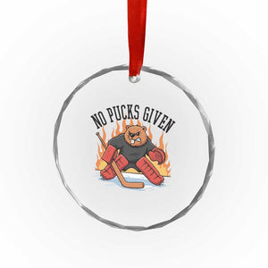 Funny Beaver Ice Hockey Goalie Gift Crystal Glass Ornament No Pucks Given TS12 Print Your Wear
