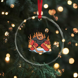 Funny Beaver Ice Hockey Goalie Gift Crystal Glass Ornament No Pucks Given TS12 Print Your Wear